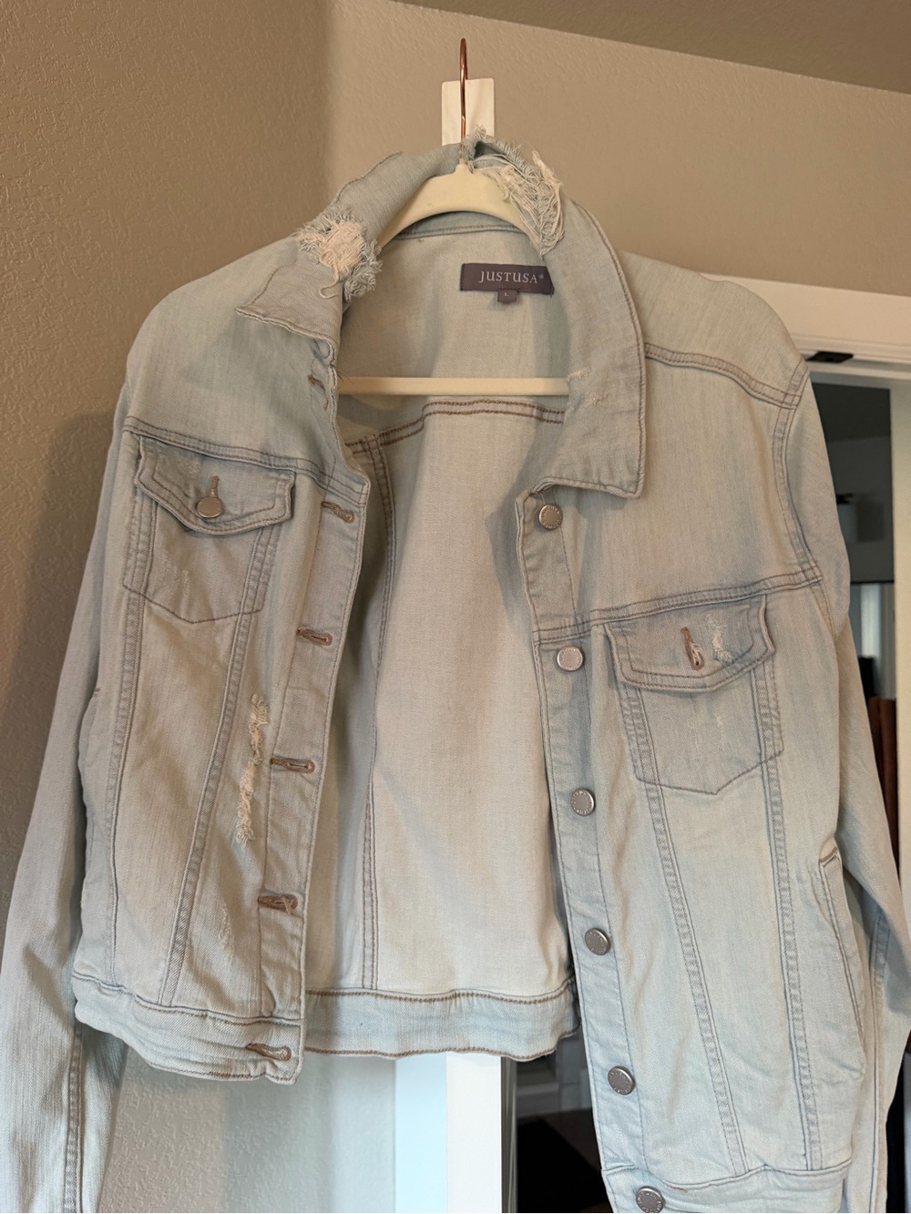 Just USA Pale Denim Jean Jacket - Light Wash
